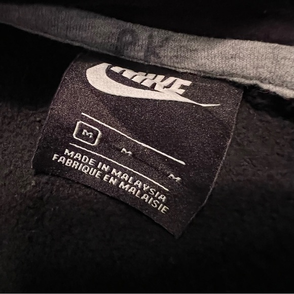 Nike Futura Logo Hoodie Men’s M Swoosh Pullover Black Fleece Sweatshirt - Picture 4 of 6